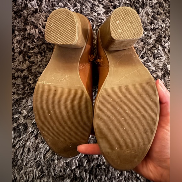 🤠LC LAUREN CONRAD COGNAC SIZE 7 ZIP UP CHUNKY HEEL BOOTIES WESTERN BOOTS 🤠 - Picture 4 of 7